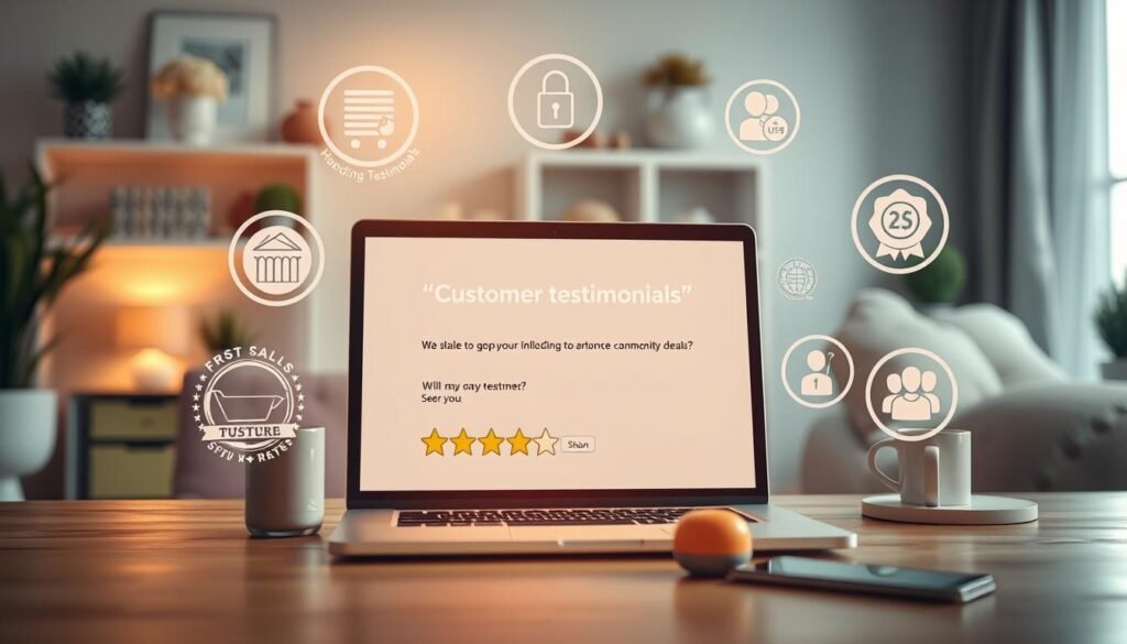 customer testimonials and trust signals